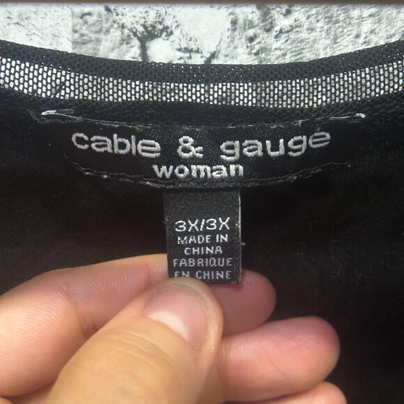 EUC Cable & Gauge Women's Thin Hi-Low Pointy Hem Tunic Dress Black Size 3X - Picture 5 of 13